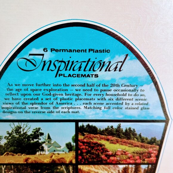 Vintage 1970s Inspirational Placemats set of 6 - Picture 3 of 9